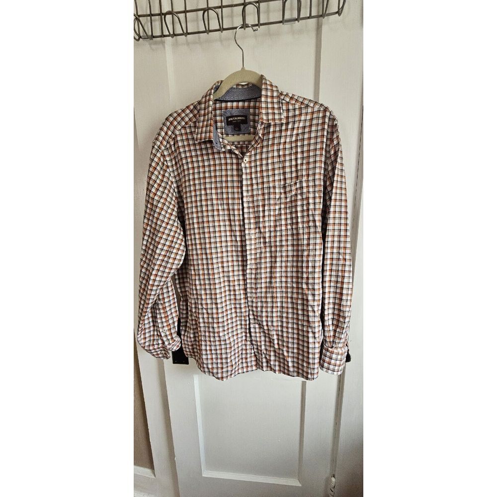 Johnston & Murphy Button Up Shirt long sleeves plaid Men's Large